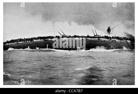 24. Januar 1915 SMS Blücher gepanzerte Kreuzer German Imperial Navy Schlacht von Dogger Bank versunkenen versenkte britische Zerstörer Stockfoto