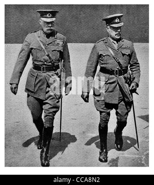 1916 War Sekretär Generalstabschef Feldmarschall Horatio Herbert Kitchener Sir William Robert Robertson britische Armee Offizier Stockfoto