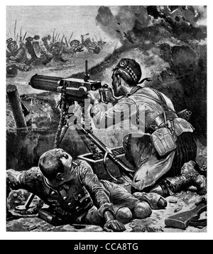1916 military Cross zweite Lieut James Reid McGregor 2. Highlanders Maxim Maschinengewehr einzelne abgegeben Schüsse schottischen Kilt Scot Stockfoto