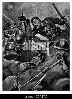 1916 Schlacht von Verdun Fort Vaux gefangen Französisch 8. Juni Knuckle Duster Helme deutschen bekämpfen Punsch gestanzt Faust Hand kämpfen Stockfoto