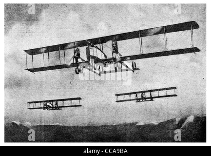 1917-Caproni Ca.2 Bombe tragender Doppeldecker italienische schwerer Bomber Air service Rakete Torpedo Flugzeug Flugzeug pilot Stockfoto