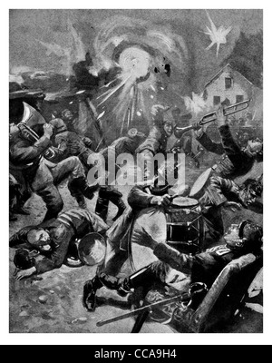 General Von Strauta Konzert 1200 Yards entfernt Anhörung Wagner französischen Artillerie Feuer 1914 Band Musik Terror Überraschung feindliche Linie Stockfoto