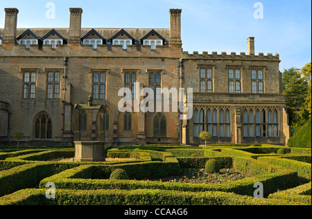 Newstead Abbey, Nottinghamshire. Spanischer Garten. Newstead Abbey war der angestammten Heimat Lord Byron. Stockfoto