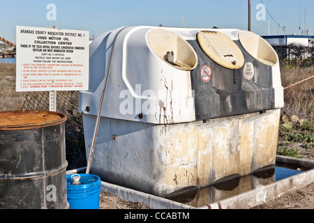 Motoröl-Sammelstelle verwendet. Stockfoto