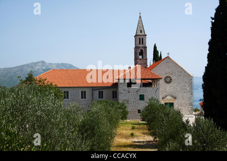 Franziskanerkloster (Lady of Karmen Church) in der Nähe von Orebic, Kroatien Stockfoto