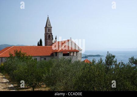 Franziskanerkloster (Lady of Karmen Church) in der Nähe von Orebic, Kroatien Stockfoto