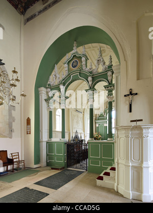 18. Jh. Chor Bildschirm, All Saints Church, St Paul Walden, Hertfordshire Stockfoto