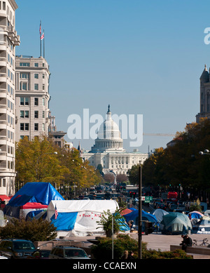 DC-Demonstranten camping in der Nähe des weißen Hauses zu besetzen Stockfoto