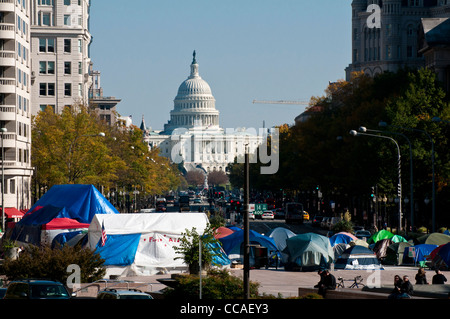 Camping in der Nähe des weißen Hauses "Besetzen DC" Demonstranten Stockfoto