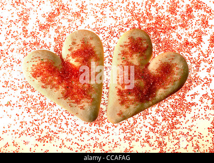 herzförmige cookies Stockfoto