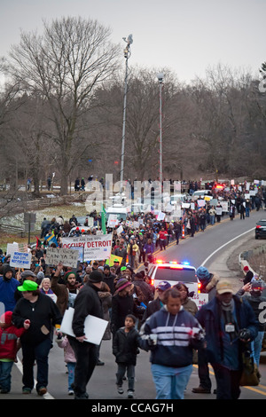 Michigan Bewohner protestieren Notfall-Manager Finanzrecht Stockfoto