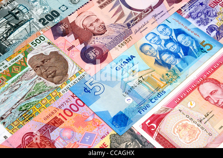 Westafrikanische Banknoten. Stockfoto