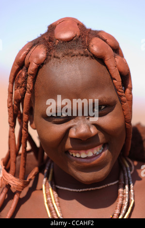 Porträt der Himba Frau. Kaokoland, Norden Namibias. Stockfoto