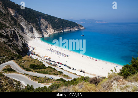 Myrtos Beach auf der griechischen Insel Kefalonia Stockfoto