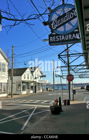 Greenport Hafen auf der North Fork des östlichen Long Island NY Stockfoto