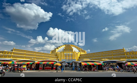 Eigelb gelb Deko | Phnom Penh Zentralmarkt | Kambodscha Stockfoto