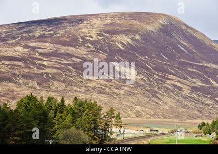 Pass von Drumochter, Straßen- und Rail Pass 452m (1480 Ft), verschneiten im Winter, in der Nähe von Pitlochry, Schottisches Hochland, Grenzen, Schottland Stockfoto