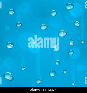 Wassertropfen auf Glas Abbildung. Nahtlos in Form größerer Hintergrund gekachelt. Stockfoto