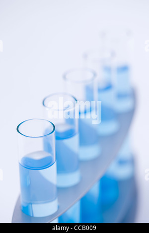 Reagenzgläser in einem rack Stockfoto