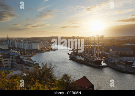 Bristol Floating Harbour und die SS Great Britain. Bristol. England. VEREINIGTES KÖNIGREICH. Stockfoto