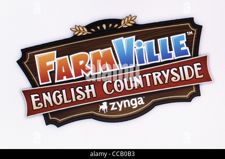 Farmville English Countryside Screenshot. Die Simulation Sozialnetz Farmspiel von Zynga. Stockfoto