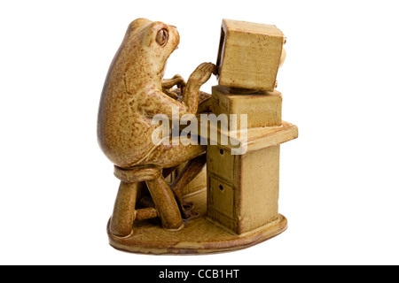 Keramik-Ornament Darstellung einen Frosch mit einem computer Stockfoto