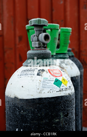 Gasflaschen mit Sauerstoff England uk Stockfoto