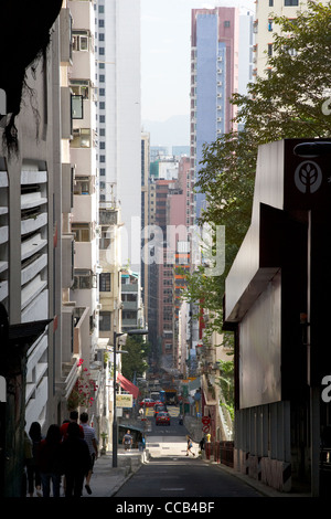 steile Aberdeen Street blickte von Mitte Ebenen in Richtung Hafen Hongkong Sonderverwaltungsregion Hongkong China Asien Stockfoto