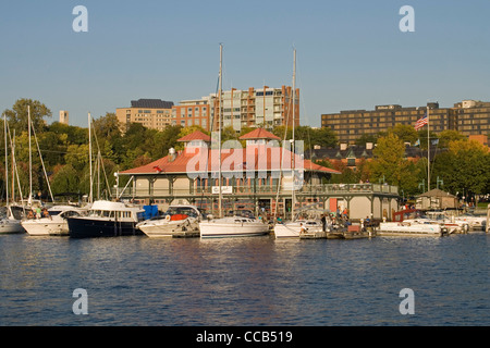 Burlington Vermont Waterfront Lake Champlain Herbstlaub New England USA Stockfoto