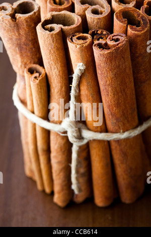 Nahaufnahme der aromatische Zimt sticks für Weihnachten Stockfoto