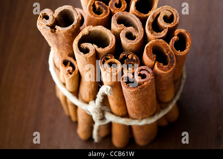 Nahaufnahme der aromatische Zimt sticks für Weihnachten Stockfoto