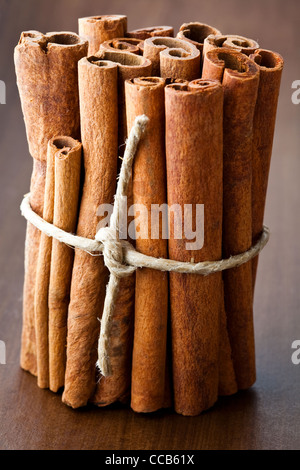 Nahaufnahme der aromatische Zimt sticks für Weihnachten Stockfoto