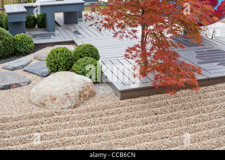 Kleine Terrasse Terrasse im japanischen Stil. Stockfoto