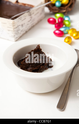 Traditionelle finnische Ostern Essen, Mammi, Roggen-pudding Stockfoto