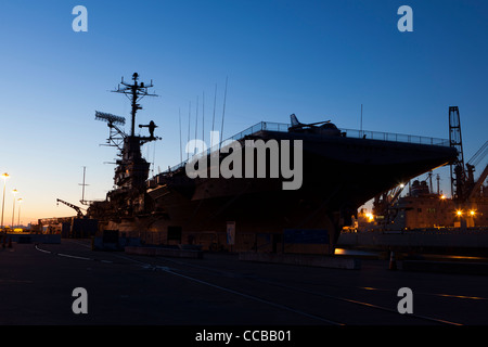 Essex-Klasse-Flugzeugträger USS Hornet US Navy - Alameda, Kalifornien USA Stockfoto