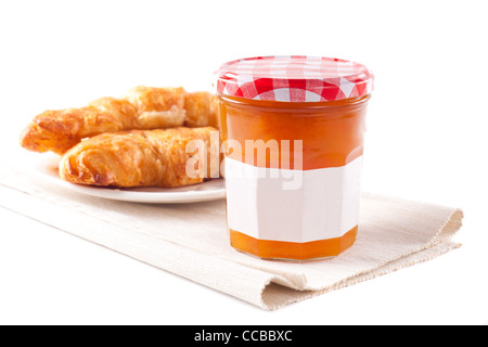 Marmelade und croissants Stockfoto