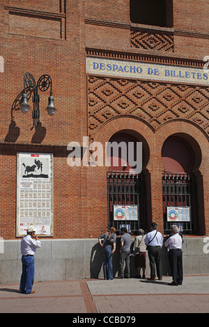 Die Kasse an der Plaza de Toros de Las Ventas in Madrid, Spanien Stockfoto