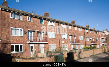 Für den sozialen Wohnungsbau Sozialwohnungen Great Yarmouth, England Stockfoto