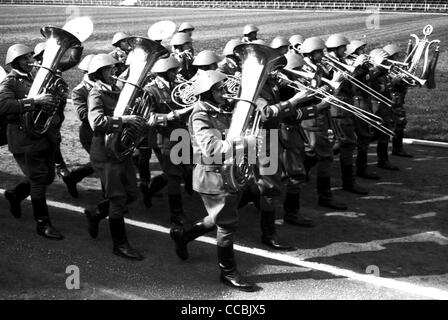 Militärische Zeremonie für Alumni der Offiziere Highschool der nationalen Volksarmee Armee NVA der DDR. Stockfoto