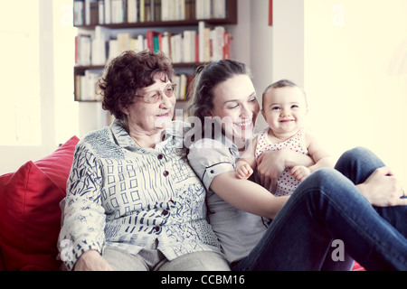 Großmutter, Mutter und Baby Mädchen, Porträt Stockfoto
