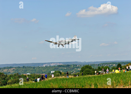 "1933" IWC Junkers JU 52 Landeanflug auf der Hahnweide Oldtimer Luft zeigen, Kirchheim-Teck, Baden-Württemberg, Deutschland Stockfoto