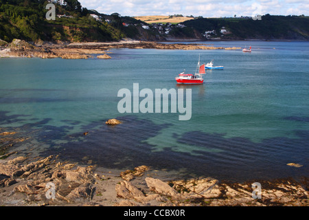 Blick vom Hannafore Punkt in Richtung Looe, Cornwall, Vereinigtes Königreich Stockfoto