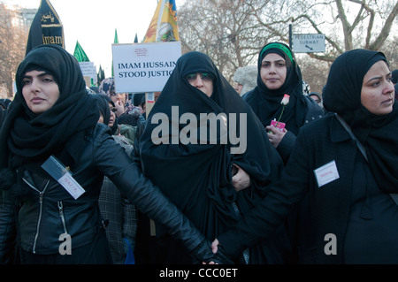 Hub-e-Ali jährliche Arbaeen (Chelum) Prozession von Shia Moslems Kennzeichnung Martyrium von Hussain Enkel von Muhammad in Park Lane L Stockfoto