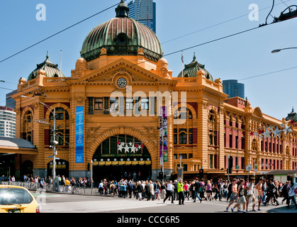 Flinders Street Station Melbourne Victoria Australien Stockfoto