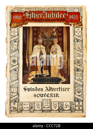 Silbernes Jubiläum von seiner Majestät König George V (1935) auf der Titelseite des Swindon Inserenten Stockfoto