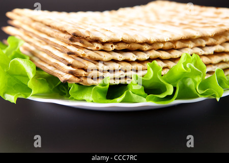 Jüdische religiöse fest Pessach traditionelles Essen Matza Stockfoto