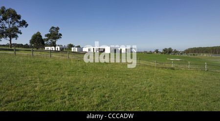 Haus 10 / Chacra 10, Kallosturin, Villalagos Estate, Punta del Este, Uruguay, 2011, Außenansicht mit grasbewachsenen Hügel Stockfoto