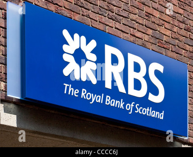 RBS Royal Bank of Scotland Zeichen Stockfoto
