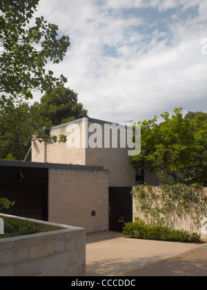 3a Hampstead Lane, Duggan Morris Architects, außen anzeigen zeigen vor dem Eingang mit original Block Arbeit Stockfoto