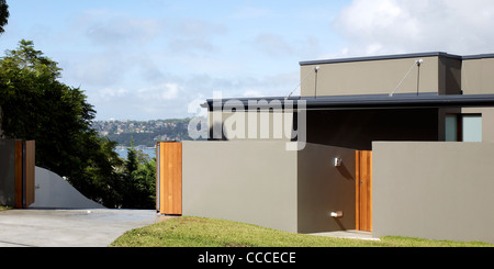 Haus in Manley, Sydney, Australien, Assemblage - Peter Chivers Architekt, Laufwerk Weg Eingang Stockfoto